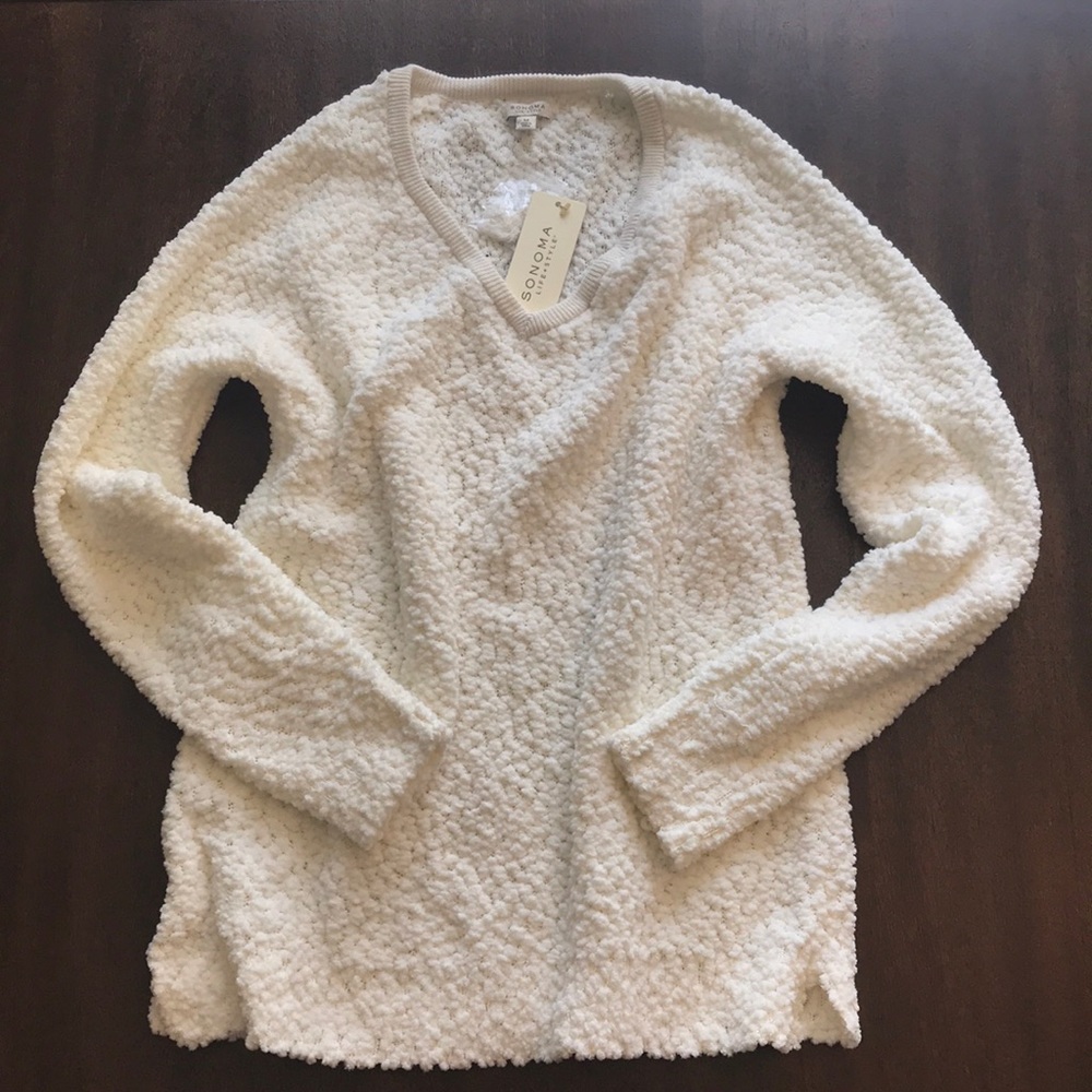 NWT Sonoma Teddybear Sweater in Cream, Size M
